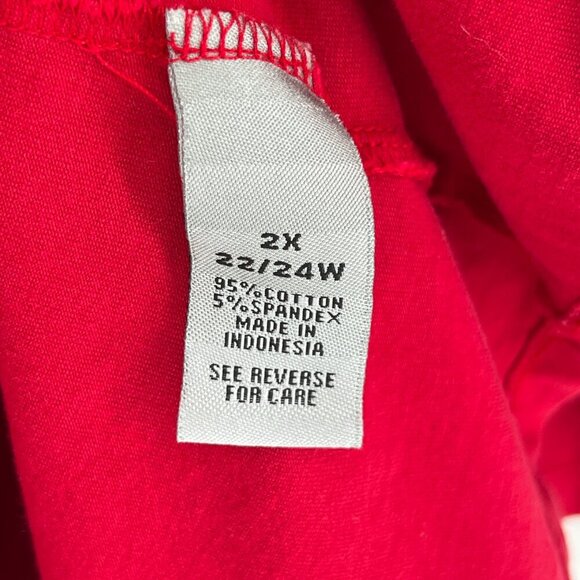 Catherines Women's Plus Top Womens Size 2X Suprema Teardrop Tee Red 3/4 Sleeve - Picture 10 of 11